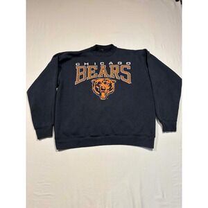 Chicago Bears Sweatshirt Mens Navy Blue Crewneck Vintage Style Graphic Fleece